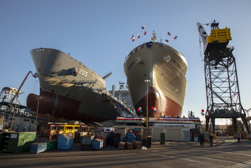 Matsonia ready to be christened at NASSCO