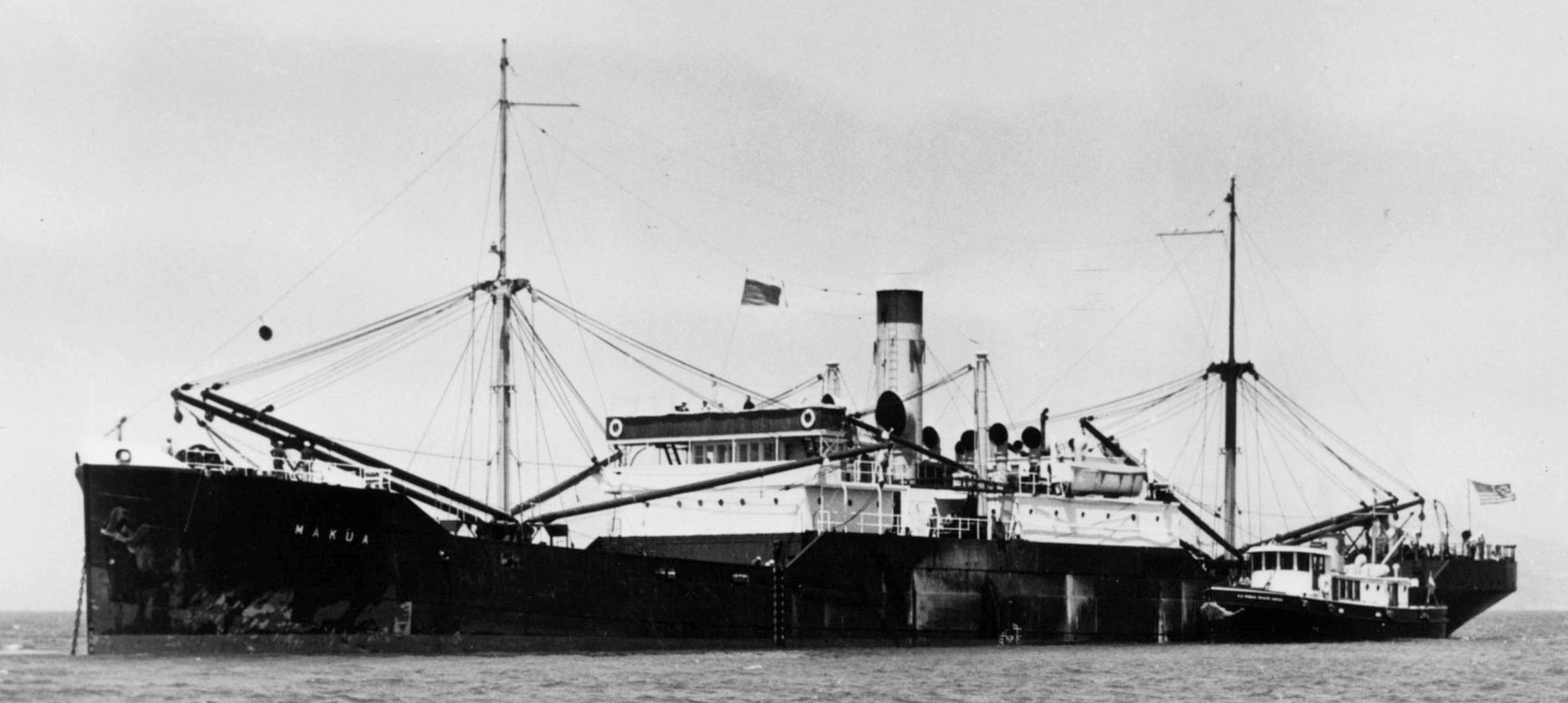 Black and white image of Makua at sea